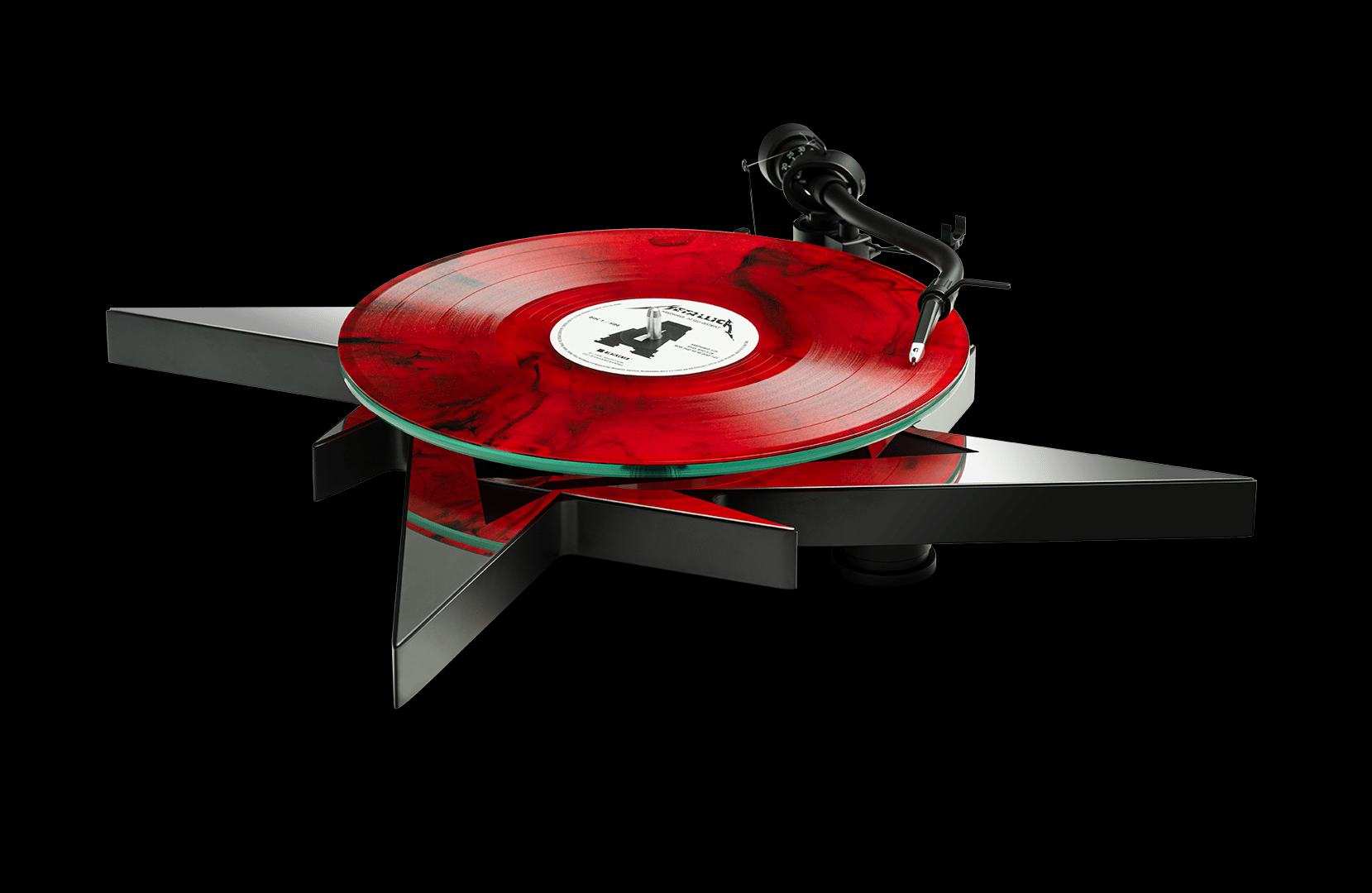Metallica turntable with black background